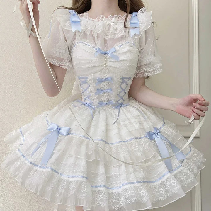 Sweet and Cute Pink Lolita Dress Ballet Jsk Suspender Dress Short