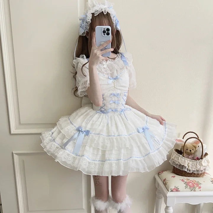 Sweet and Cute Pink Lolita Dress Ballet Jsk Suspender Dress Short