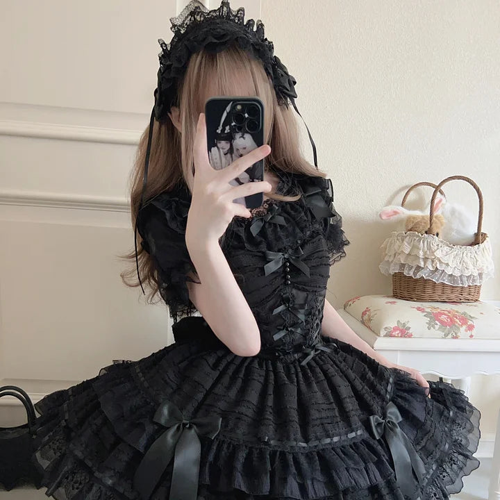 Sweet and Cute Pink Lolita Dress Ballet Jsk Suspender Dress Short