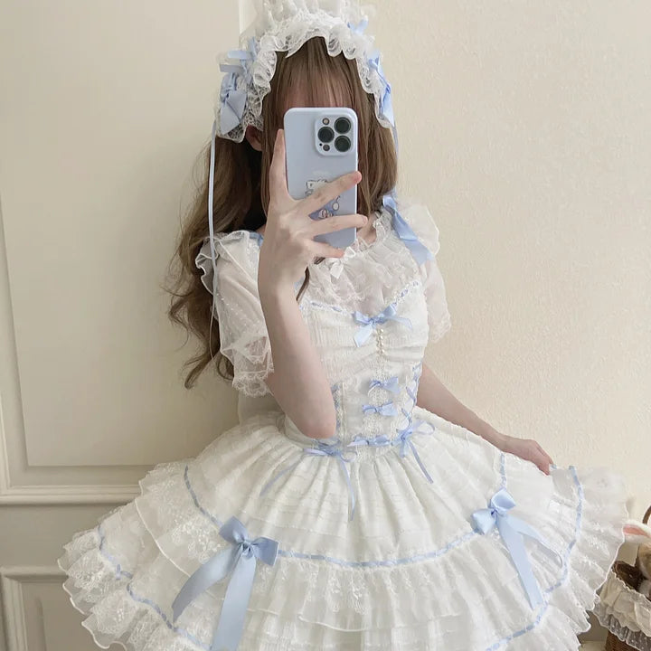 Sweet and Cute Pink Lolita Dress Ballet Jsk Suspender Dress Short
