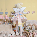 Sweet Cute Rabbit Lace Lolita Strap Lolita Dress Pink Short Sleeve Op Dress Cake Dress
