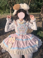 Sweet Cute Rabbit Lace Lolita Strap Lolita Dress Pink Short Sleeve Op Dress Cake Dress