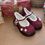 Sweet Furry Lolita Shoes for Girls Winter Shoes