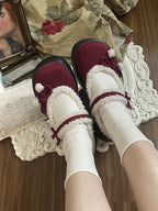Sweet Furry Lolita Shoes for Girls Winter Shoes