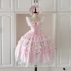 Hime Lolita Pink Blue Girl Doll Dress Cake Multi-layer Princess Dress