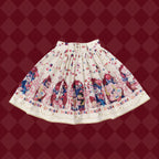 Sweet Goth Lolita Dark Blue Black Doll Printed Short Dress Skirt Cake Dress Spring Halloween