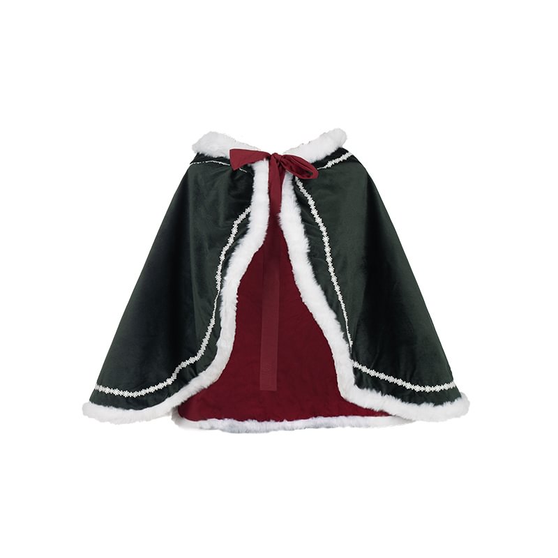 Sweet Green Dress Christmas Lolita Long Sleeve Dress Autumn Winter