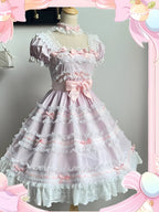 Sweet Light Yellow Spring Summer JSK Lolita Dress Layer Cake Skirt