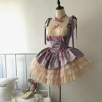 Sweet Lolita Ballet Little Ribbon Lolita Dress Sweet Dress with Suspender Cake Princess Dress