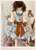 The Beige and Green Seaside Tea Party Lolita JSK is designed to blend vintage charm with sweet elegance. Featuring a classic strap silhouette, it is adorned with soft ruffles and delicate details that highlight femininity. The fresh color options of beige and green bring versatility—beige for a gentle, timeless look, and green for a lively, refreshing style. Perfect for seaside outings, tea parties, or casual gatherings, it captures the playful yet elegant spirit of Lolita fashion.