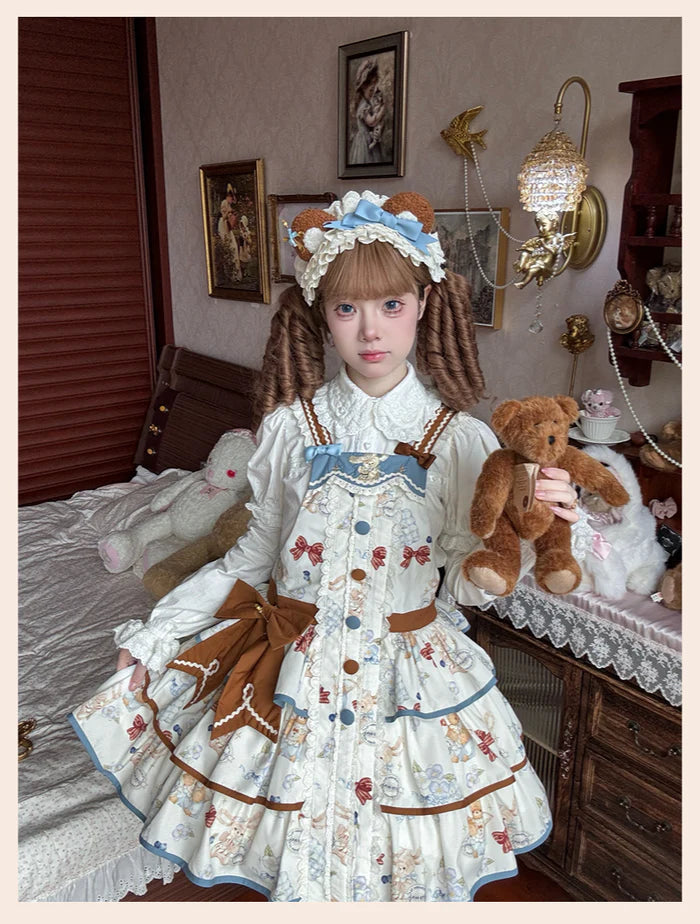 The Beige and Green Seaside Tea Party Lolita JSK is designed to blend vintage charm with sweet elegance. Featuring a classic strap silhouette, it is adorned with soft ruffles and delicate details that highlight femininity. The fresh color options of beige and green bring versatility—beige for a gentle, timeless look, and green for a lively, refreshing style. Perfect for seaside outings, tea parties, or casual gatherings, it captures the playful yet elegant spirit of Lolita fashion.
