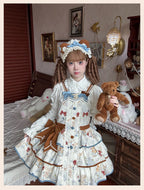 The Beige and Green Seaside Tea Party Lolita JSK is designed to blend vintage charm with sweet elegance. Featuring a classic strap silhouette, it is adorned with soft ruffles and delicate details that highlight femininity. The fresh color options of beige and green bring versatility—beige for a gentle, timeless look, and green for a lively, refreshing style. Perfect for seaside outings, tea parties, or casual gatherings, it captures the playful yet elegant spirit of Lolita fashion.