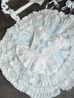 Sweet Lolita Birthday Ballet Gown Blue - White Princess Cake Dress Set Annie Garden