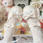 Sweet Lolita Blue Apricot Bow Accented Sweet Lolita Mary Janes Medium Heel Big Head Doll Round Head 2cm