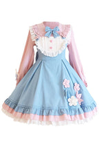 The Blue Pink Plum Blossom Rabbit Lolita Dress is designed to capture a soft, whimsical charm. Adorned with delicate plum blossom motifs and playful rabbit details, it blends seasonal elegance with a touch of fantasy. Layered ruffles and sweet bowknots enhance its girlish silhouette, while the pastel blue and pink tones add freshness and romance. Perfect for gatherings, tea parties, or daily wear, this dress reflects the dreamy essence of Sweet Lolita fashion.
