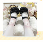 Sweet Lolita Brown White Black Pink Blue Bow Low-Heel Mary Jane Shoes[Glossy]