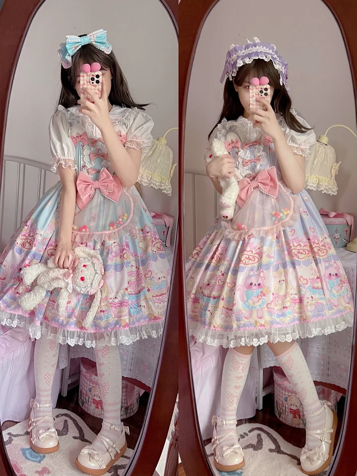 Sweet Lolita Cat Printed Cute JSK Dress