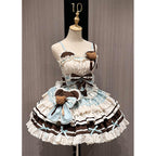 Sweet Lolita Chocolate Dress Bear Girl  Mint Brown Cream Cake Lolita Lolita Outfits