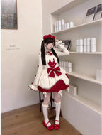 Sweet Lolita Christmas Doll Strawberry Puff SK Dress Cute Festive Lolita Outfit