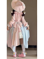 Capturing the magic of Christmas through a confectionery-inspired color story, this dress blends festive joy with timeless Lolita elegance. The voluminous skirt and delicate long sleeves create a fairy-tale silhouette, while the blue and pink palette offers a fresh twist on holiday styling. Designed for both special occasions and whimsical daily wear, it embodies the wonder of the season with every detail.