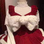 Sweet Lolita Christmas Top and Bow Cake SK Dress Cute Festive Outfit
