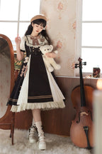 Classic Lolita Classic Brown One Piece Dress Dress Spring and Summer Daily Short-sleeved Dress Lolita