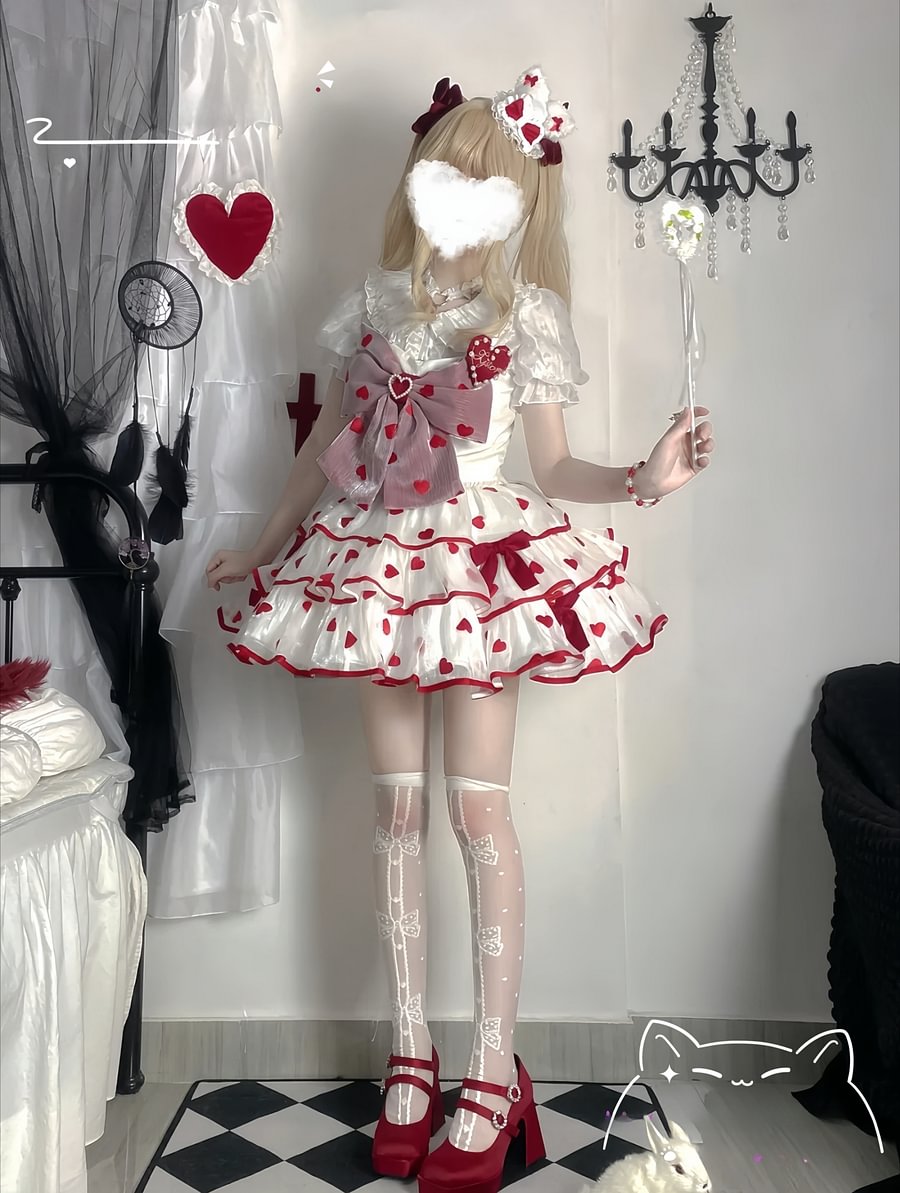 Sweet Lolita Cute Pink Set Lolita Spring and Summer Cake JSK Lolita Dresses