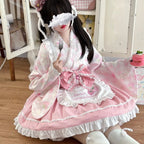 Qi Lolita Sweet Cute Maid SK Lolita Shirt Daily Party Pink Blue Red Purple Yellow Lolita Dresses