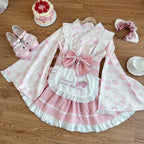 Qi Lolita Sweet Cute Maid SK Lolita Shirt Daily Party Pink Blue Red Purple Yellow Lolita Dresses