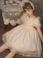 Sweet Lolita Cute White Princess Dress Op Generation Color Short Sleeve Dream Bubble Sleeve Summer Dress