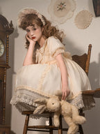 Sweet Lolita Cute White Princess Dress Op Generation Color Short Sleeve Dream Bubble Sleeve Summer Dress