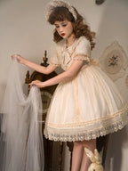Sweet Lolita Cute White Princess Dress Op Generation Color Short Sleeve Dream Bubble Sleeve Summer Dress