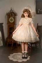Sweet Lolita Cute White Princess Dress Op Generation Color Short Sleeve Dream Bubble Sleeve Summer Dress