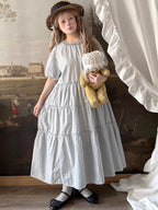 Design Concept:


This Sweet Lolita dress in soft blue features a playful plaid pattern with layered lace accents, creating a delicate and charming look. The puff sleeves and round neckline enhance the youthful silhouette, while the short-sleeve design keeps it perfect for warmer seasons. Ideal for daily wear, tea parties, or casual Lolita gatherings, this dress combines comfort with classic Lolita elegance.