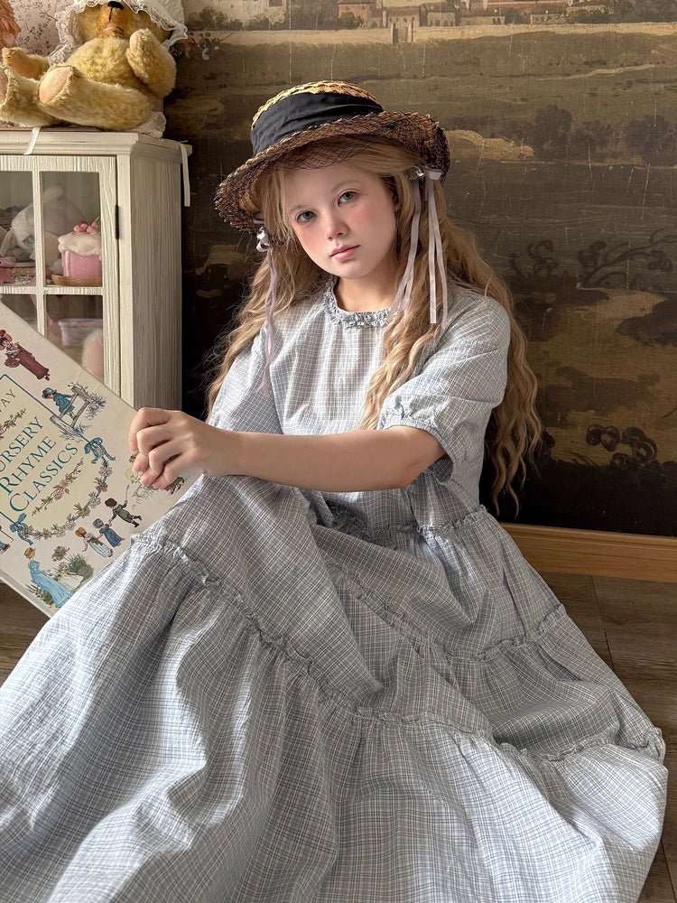Design Concept:


This Sweet Lolita dress in soft blue features a playful plaid pattern with layered lace accents, creating a delicate and charming look. The puff sleeves and round neckline enhance the youthful silhouette, while the short-sleeve design keeps it perfect for warmer seasons. Ideal for daily wear, tea parties, or casual Lolita gatherings, this dress combines comfort with classic Lolita elegance.