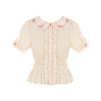 Sweet Lolita Dress Cute Pink Blue Color Matching OP Dress To Wear Summer Style