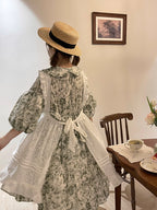 Design Concept:
This Sweet Lolita dress features a delicate white floral overlay with a layered apron-style design, crafted for a soft and elegant silhouette. The mid-length cut and tie-up details at the waist create a flattering fit while maintaining a charming, playful aesthetic. Perfect for daily wear, tea parties, or casual Lolita gatherings, this dress combines classic Lolita sweetness with versatile everyday style.