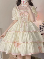 Sweet Lolita Floral Marriage Plus Size Short Sleeve Ruffle Lolita Princess Dress Summer 4XL Lolita Dress