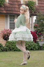 The Green Hanayome JSK Dress is designed to celebrate elegance and inclusivity in Lolita fashion. With its multi-layered ruffles, delicate lace trim, and lace-up front, it creates a flattering silhouette that enhances femininity. The fresh green tone brings a sense of vitality and charm, while the short version adds playfulness and versatility. Perfect for plus-size wearers, it balances comfort, beauty, and classic Lolita sweetness for any occasion.