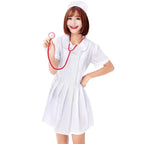 Sweet Lolita Halloween Nurse Costume for Women Pink White Cute Cosplay Dress