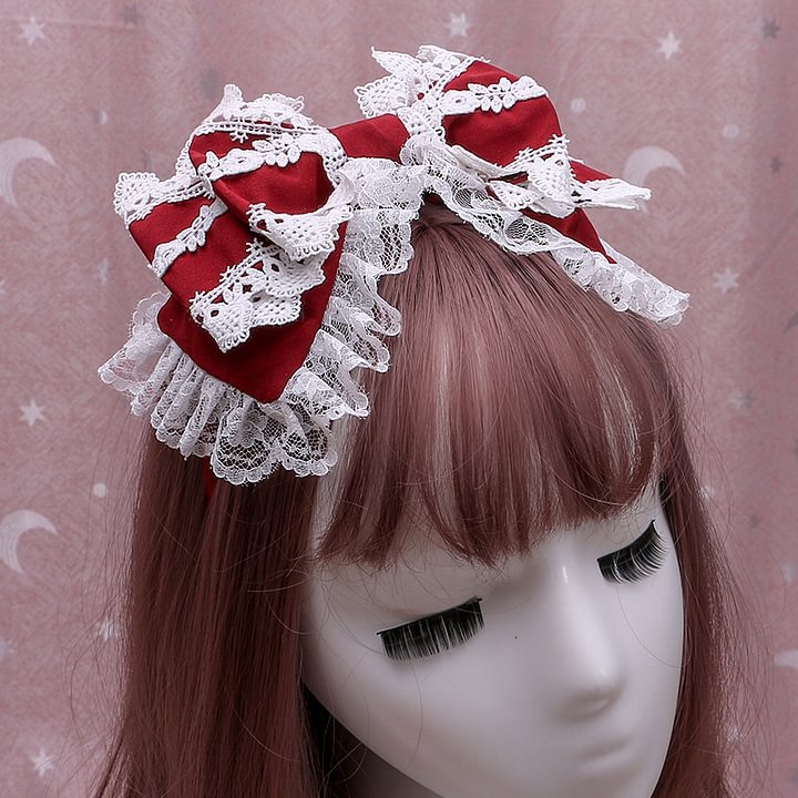 Lolita Hair Accessories Sweet Headband Lace Bow Headgear Kc Lolita Accessories