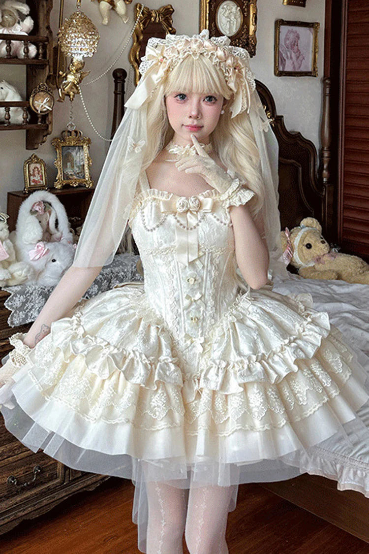 This Pink Sleeveless Sweet Princess Lolita Dress blends elegance with playful charm. Designed with delicate embroidery and lace trims, it features soft ruffles and bowknot details for a feminine touch. The fishbone structure provides a flattering silhouette while enhancing comfort and support. With its dreamy princess aesthetic and graceful style, this dress is perfect for tea parties, photo shoots, or special occasions, making it a must-have for Lolita fashion lovers.
