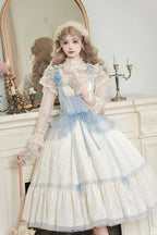 The Ivory JSK Long Dress is designed to embody elegance with a fairytale touch. Featuring a graceful square collar and flutter sleeves, it creates a soft, romantic silhouette. The structured fishbone design offers refined shaping, while cascading ruffles add volume and sweetness. In a delicate ivory tone, this dress conveys purity and timeless charm, making it perfect for tea parties, photoshoots, or special occasions in classic Lolita style.