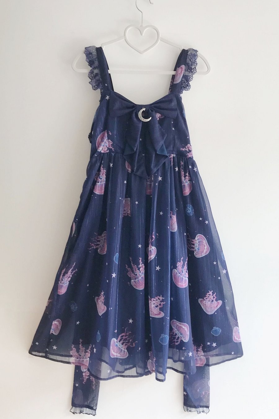Sweet Lolita Jellyfish Meteor Blue Chiffon Fairy Jellyfish Printed Lolita JSK Cute Dress