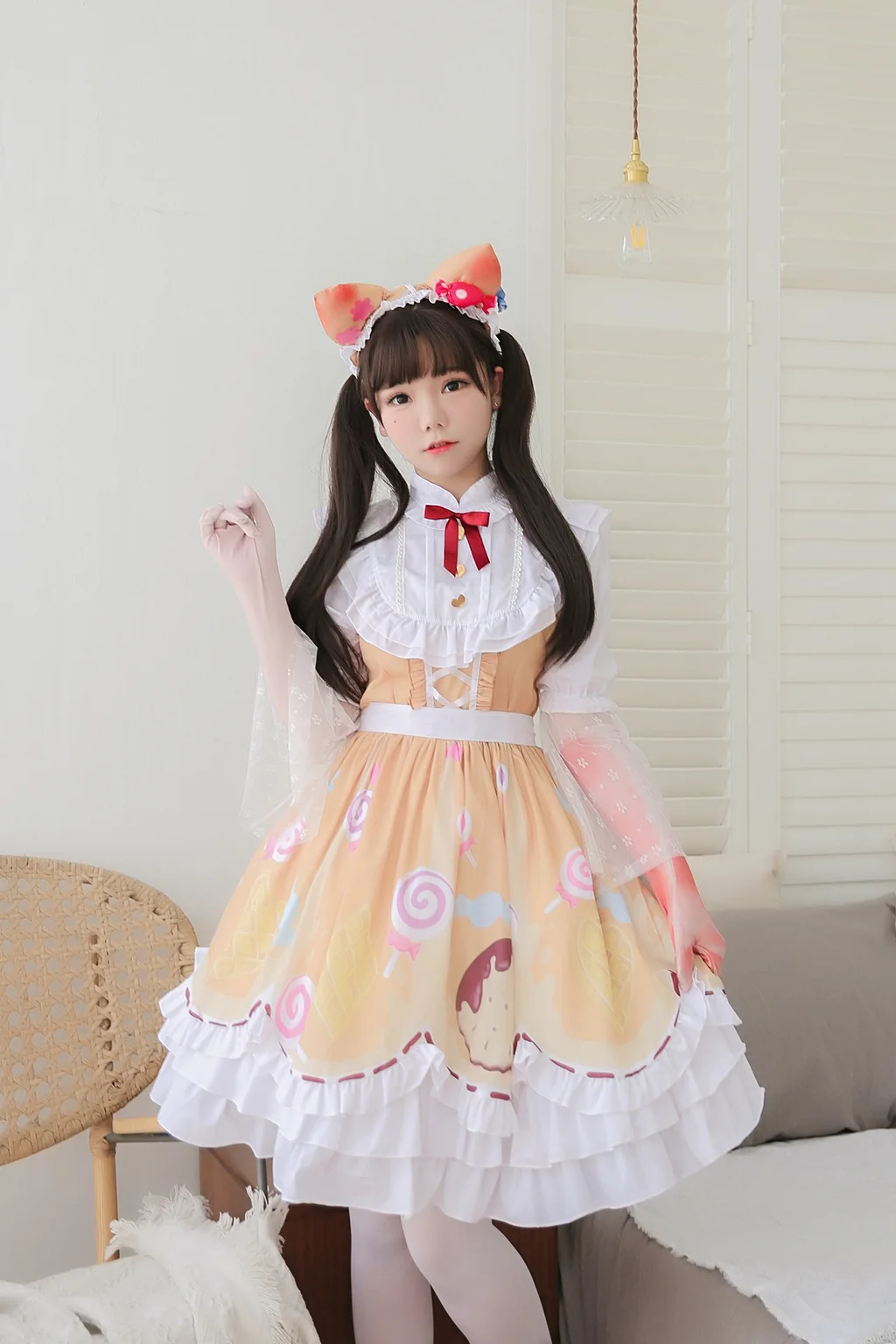Sweet Lolita Light Yellow Sweet and Cute Candy Girl Lolita Female Japanese Soft Girl Skirt Lolita Dresses