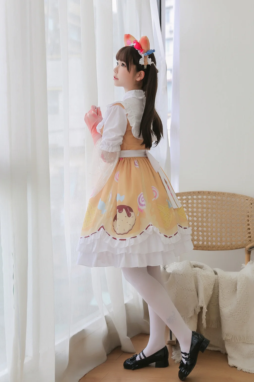 Sweet Lolita Light Yellow Sweet and Cute Candy Girl Lolita Female Japanese Soft Girl Skirt Lolita Dresses