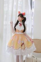 Sweet Lolita Light Yellow Sweet and Cute Candy Girl Lolita Female Japanese Soft Girl Skirt Lolita Dresses