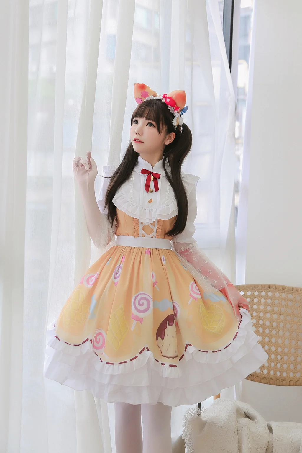Sweet Lolita Light Yellow Sweet and Cute Candy Girl Lolita Female Japanese Soft Girl Skirt Lolita Dresses