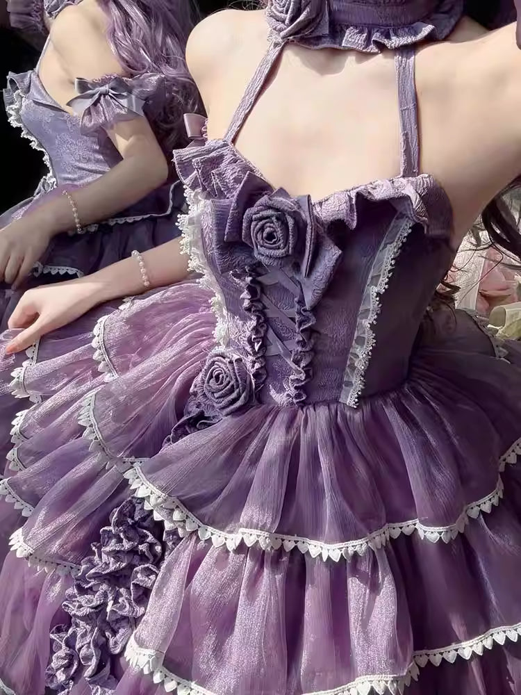 Blending fantasy and sophistication, this mini dress features a flattering off-shoulder neckline, delicate ribbon accents, and a softly tailored silhouette. The dreamy lavender and ivory palette evokes ethereal grace, while the lightweight fabric ensures comfort and movement. Designed for modern Lolita enthusiasts seeking timeless elegance with a touch of whimsical charm—perfect for enchanting moments and unforgettable celebrations.