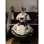 Sweet Lolita Mint Chocolate Doll Lolita  Dress Cream Cake Lolita Daily Dress One Piece Dress